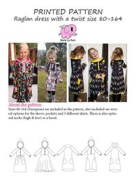 Made by Runi´s Raglan dress with a twist barn stl. 80-164