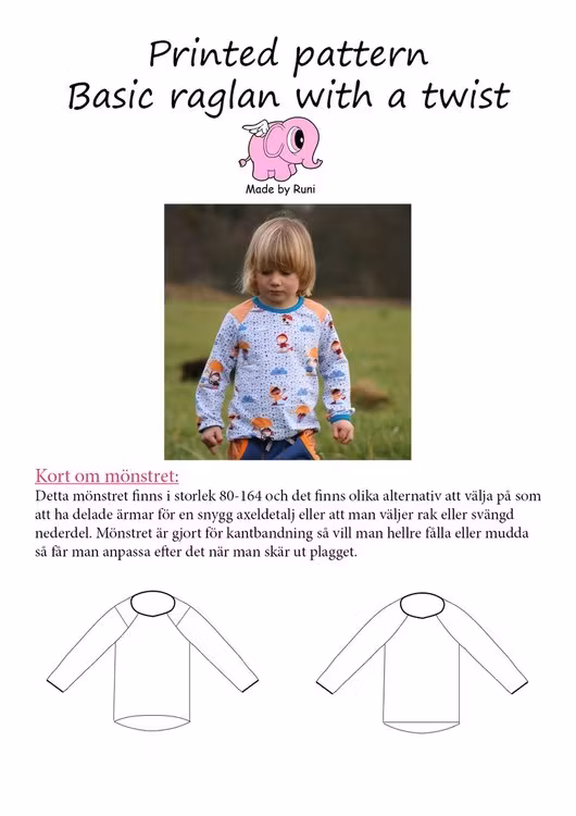 Made by Runi´s Basic Raglan paket, barn, dam och herr