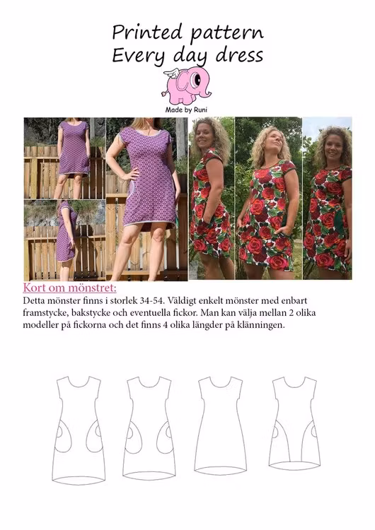 Made by Runi´s Every day dress paket, barn + dam