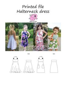 Made by Runi´s Halterneck dress paket, barn + dam