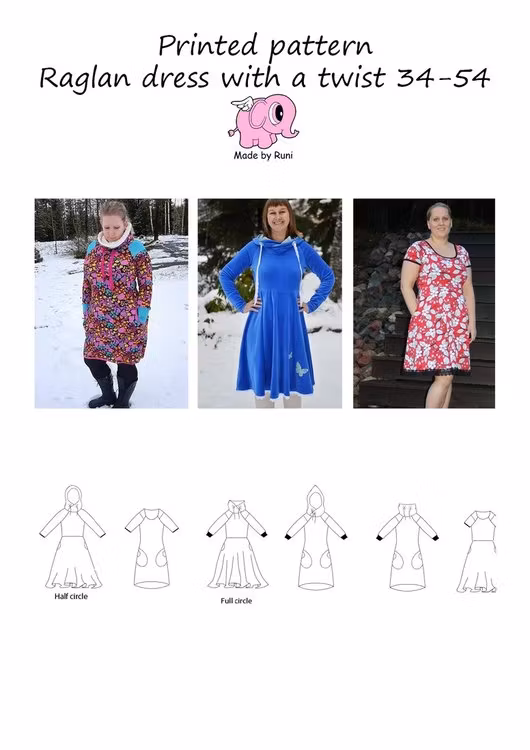 Made by Runi´s Raglan dress with a twist paket, barn + dam