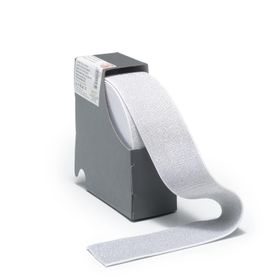 Prym Glittrig resår, Vit bakgrund 50 mm brett metervara