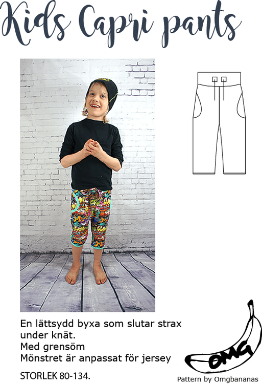 OMG Bananas Kids Capri storlek 80 - 134