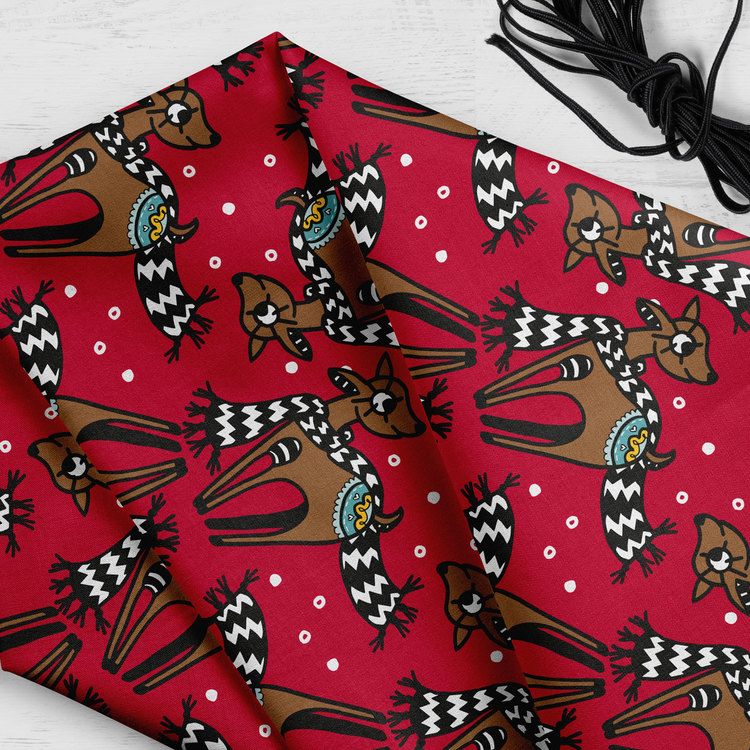 Deer X-mas red