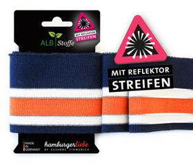 Hamburger Liebe´s Cuff Me Reflektor mörkblå, vit och orange