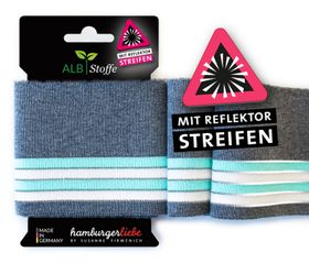 Hamburger Liebe´s Cuff Me Reflektor jeansgrå, turkos och vit