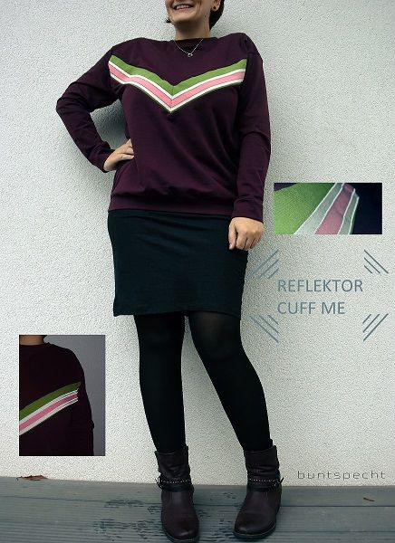 Hamburger Liebe´s Cuff Me Reflektor Grön, rosa och vit