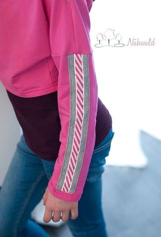 Hamburger Liebes elastiskt band Reflektor Gråa med rosa och vita ränder