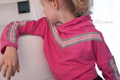 Hamburger Liebes elastiskt band Reflektor Gråa med rosa och vita ränder