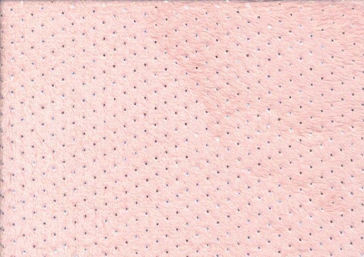 Rosa minky med silverprickar på ena sidan
