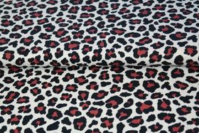 Leopardmönstrad jersey vit med röda fläckar