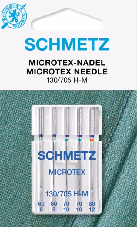 Schmetz Symaskinsnålar Microtex 60/8 / 70/10 / 80/12 (130/705 H-J)