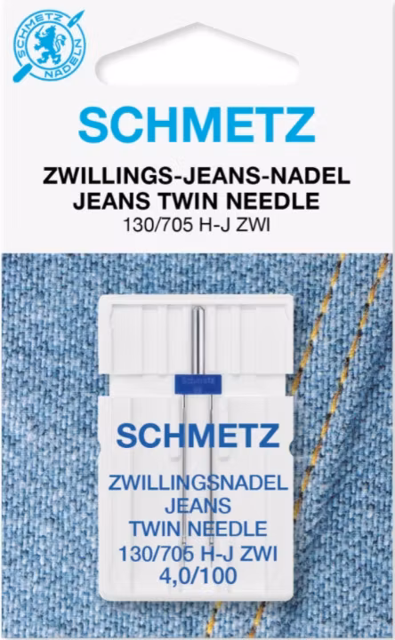 Schmetz Symaskinsnålar Tvilling Jeans 4,0/100 (130/705 H-J ZWI)