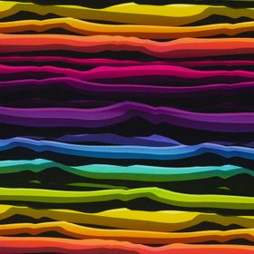Wavy Stripes Rainbow/black