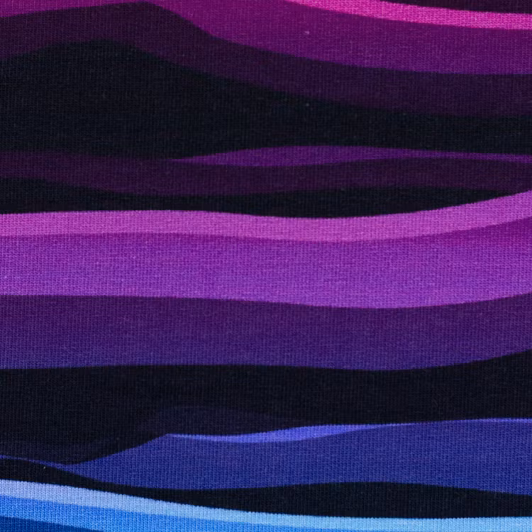 Wavy Stripes Rainbow/black