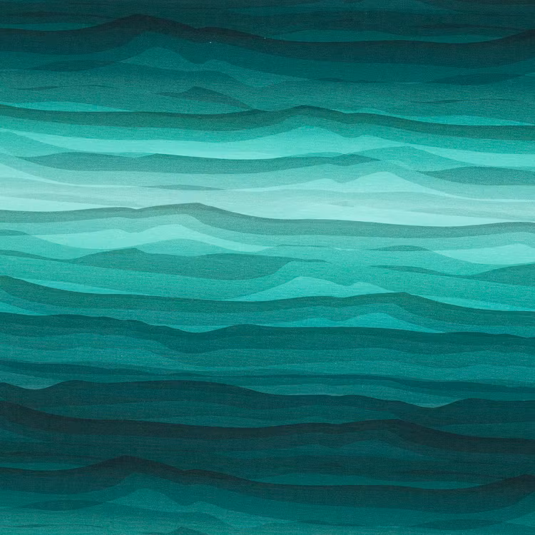 Wavy Stripes Teal/pastel mint green