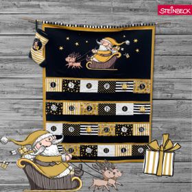 Adventskalender Happy Christmas Guld & Svart