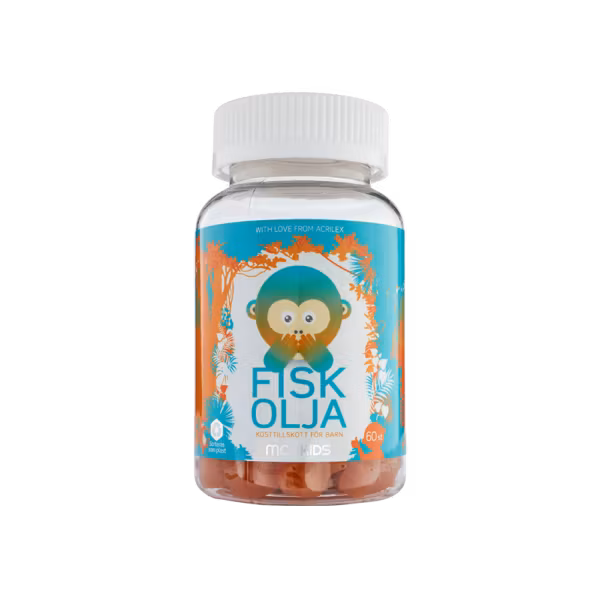 Monkids Fiskolja 60 tuggtabletter