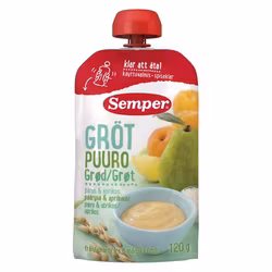 Semper Eats Porridge with fruit in a squeeze bag 6M 120 g - Pear & Apricot