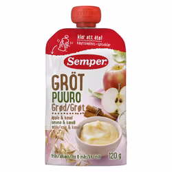 Semper Eats Porridge with fruit in a squeeze bag 6M 120 g - Apple & Cinnamon