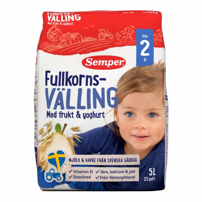 Semper Fullkornsvälling med Frukt & Yoghurt 24M 5 L