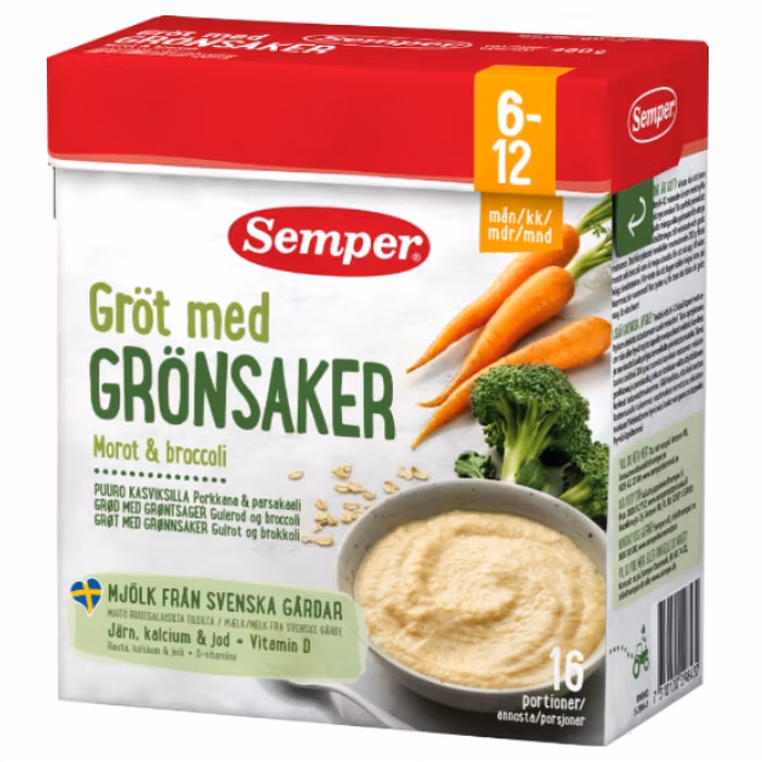 Semper Gröt med Grönsaker Morot Broccoli 6 Mån 480g
