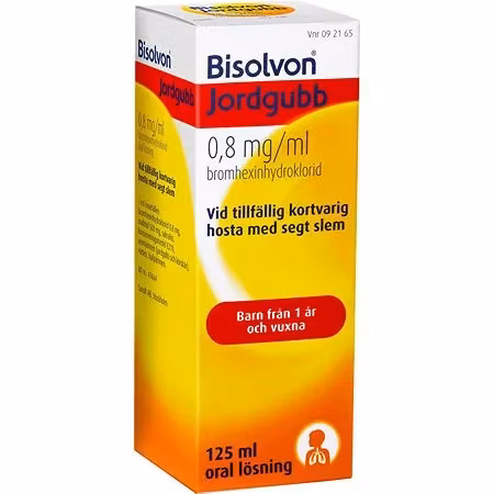 Bisolvon Jordgubb, oral lösning 0,8 mg/ml 125 ml