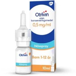 Otrivin utan konserveringsmedel, nässpray, lösning 0,5 mg/ml 10 ml