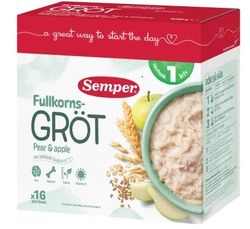 Semper Fullkornsgröt Pear & Apple 12M 530 g