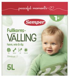 Semper Fullkornsvälling Havre, Vete & Råg 1 år 5 liter 725 g