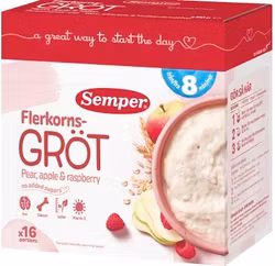 Semper Multigrain Porridge Pear, Apple & Raspberry 8 Months 480g