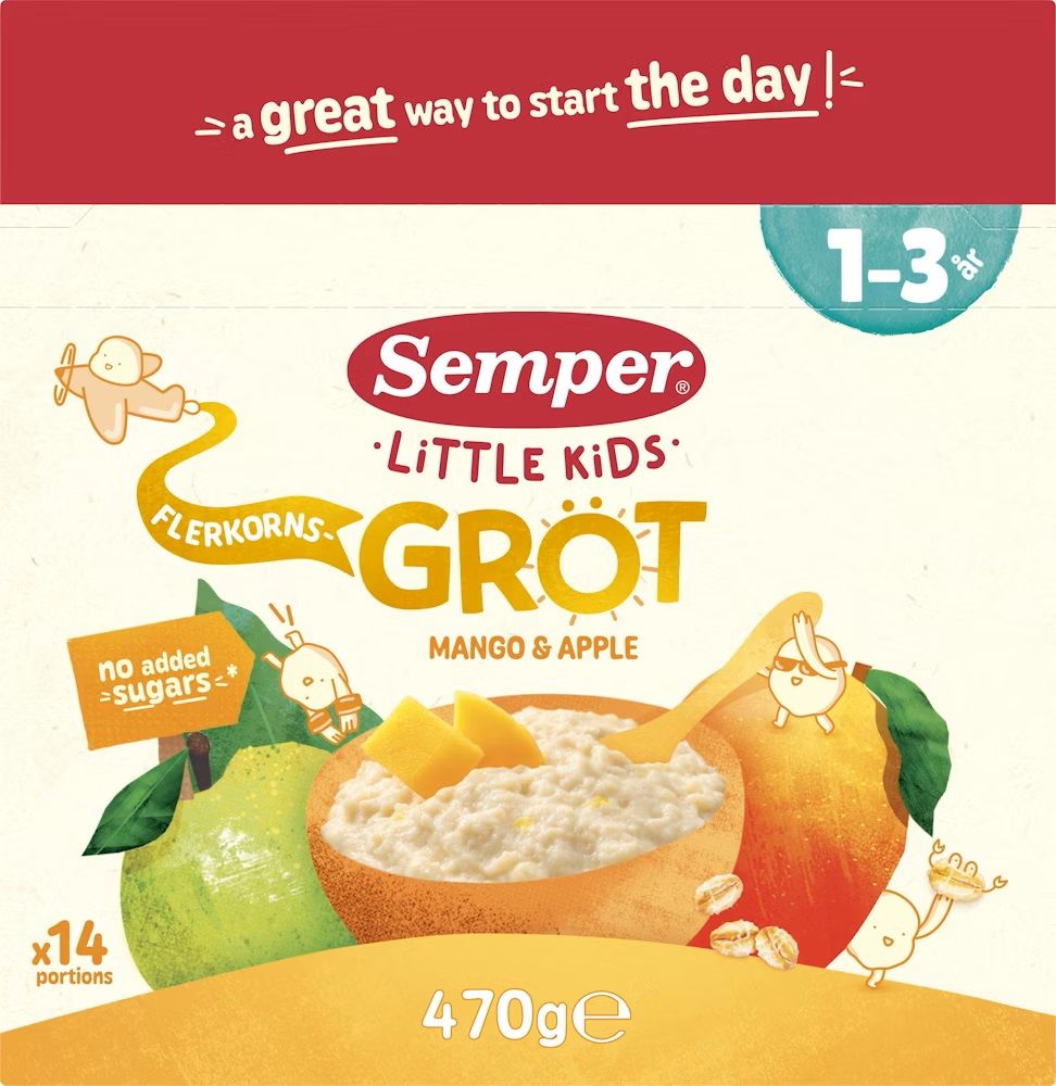 Semper Flerkornsgröt Äpple & Mango 1-3 År