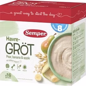 Semper Havregröt med Päron & Banan 8M 480 g