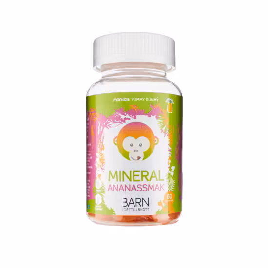 Monkids Mineral Magnesium Barn Ananas 60 tuggtabletter
