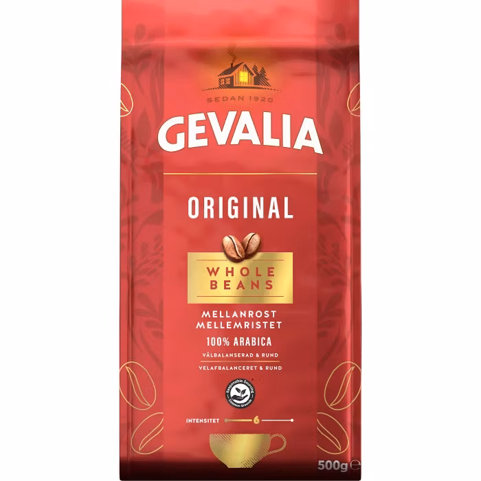 Gevalia Mellanrost Hela Bönor 500g