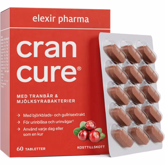 Elexir Cran Cure Tranbär Plus mjölksyrabakterier 60 tabletter