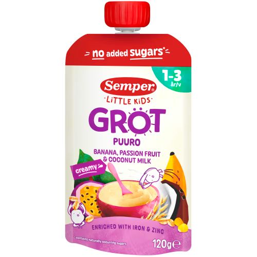 Semper Gröt Passionsfrukt Banan Kokos 1-3 år 120 g