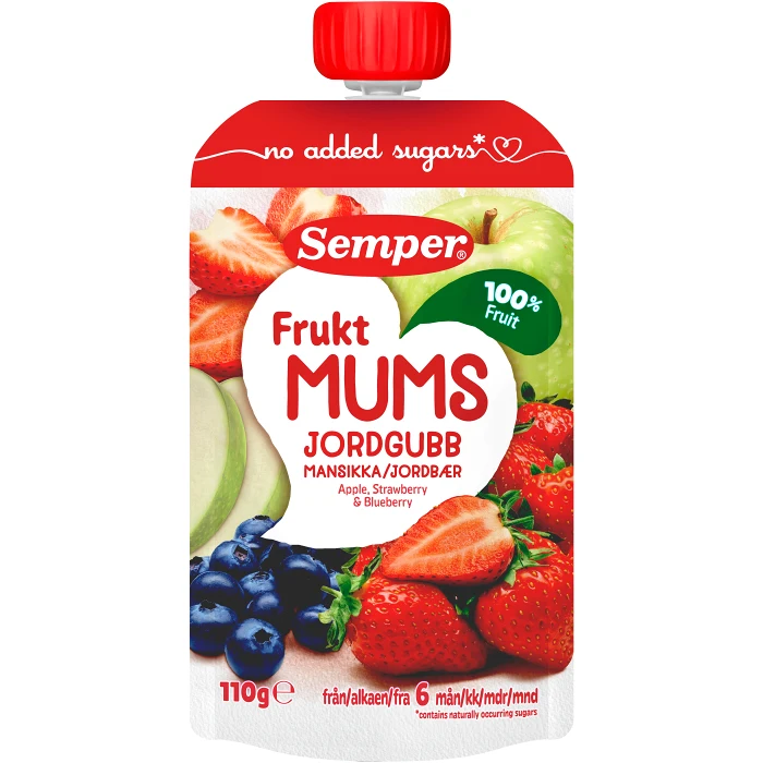 Semper Fruktmums Klämmis Jordgubb 110 g
