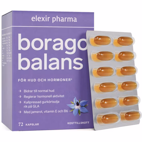 Elexir Borago Hud & Hormoner 72 kapslar