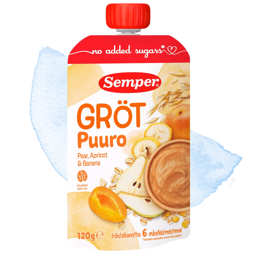 Semper Grötklämmis Päron, Aprikos & Banan 120 g