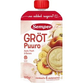 Semper Grötklämmis Äpple, Persika & Banan 120 g