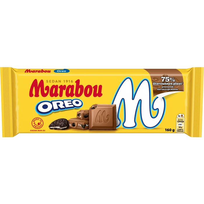 Marabou Chokladkaka Mjölkchoklad Oreo 160g