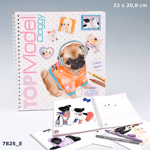 Top Model Sweet Doggy Målarbok- vit