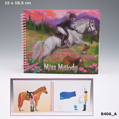 Miss Melody Dressup your horse Målarbok 3D