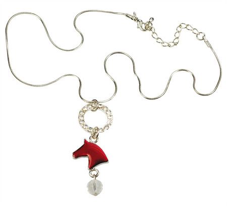 Halsband hästhuvud röd