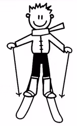 Pappa åker skidor