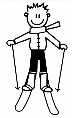 Pappa åker skidor