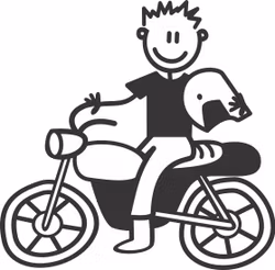 Pappa på motorcykel