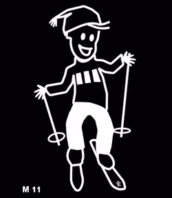 Man på skidor