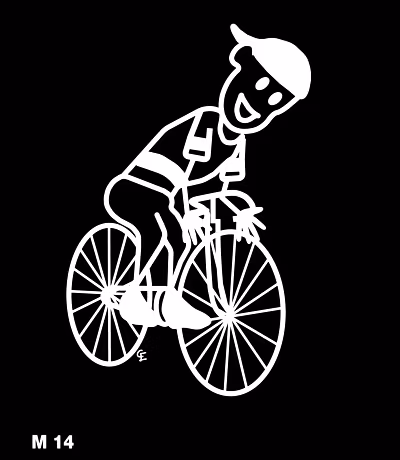 Man på cykel – Funky Family – dekaler i unika karaktärer